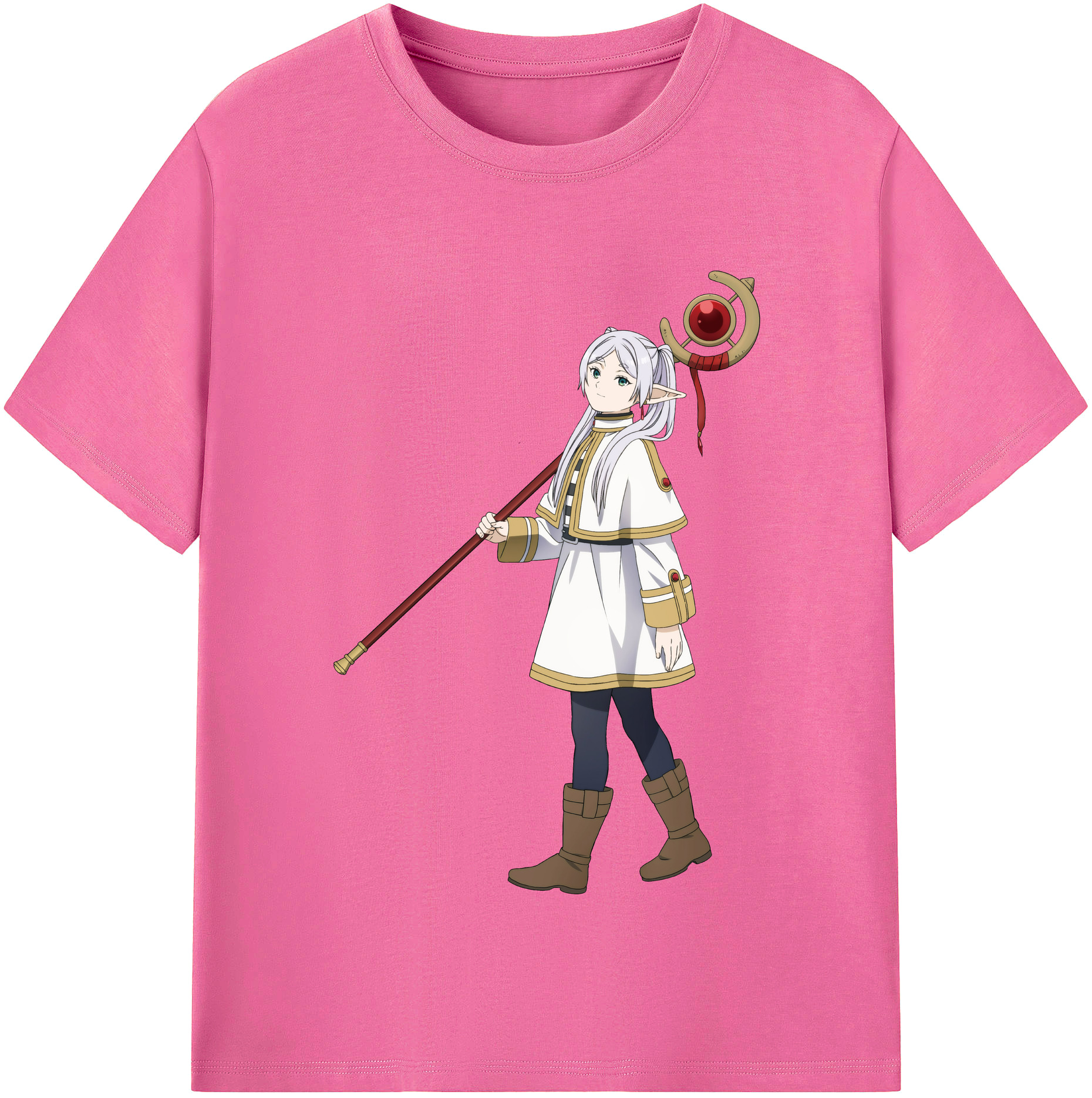 （画像用） 葬送のフリーレン Frieren レディースカジュアルプリントTシャツ（綿100％）